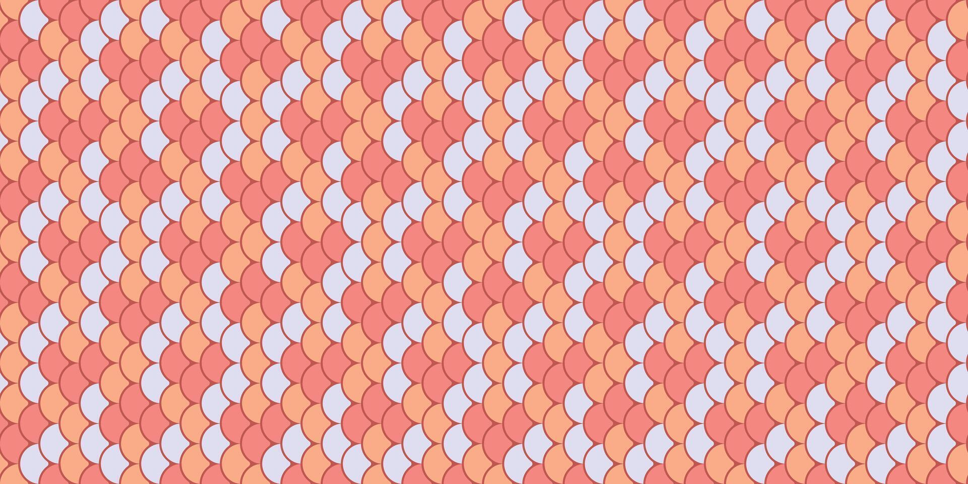 Abstract pastel coral and peach scale pattern. Perfect for textile design, website backgrounds, or vibrant branding. This repeating geometric design evokes feelings of calmness and optimism. vector