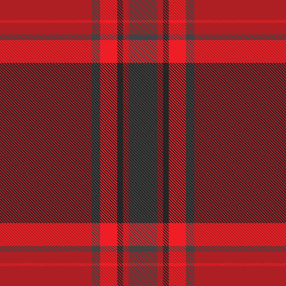 Repeating background pattern, interior seamless fabric plaid. Canvas check textile tartan texture in red and black colors. vector