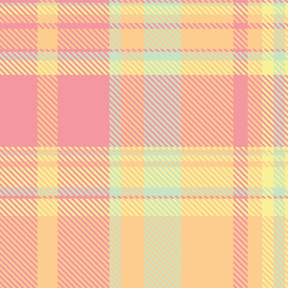 Dining room seamless plaid background, british fabric textile pattern. Oktoberfest check texture tartan in orange and red colors. vector