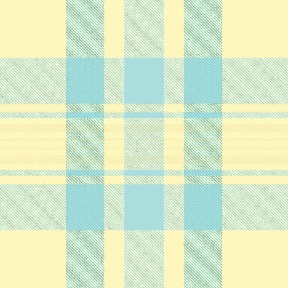 Soft pastel plaid pattern in yellow and aqua. Perfect for textile design, fashion, websites, backgrounds, and stationery. Evokes feelings of calmness, spring, and gentle sophistication. vector