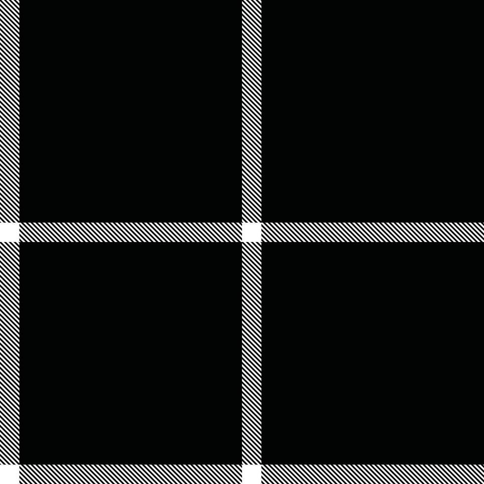 Invite plaid check tartan, graphical seamless pattern. Modern fabric textile background texture in black and white colors. vector