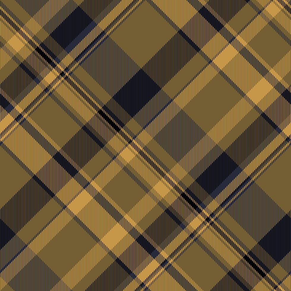 Upscale texture pattern check, ornate plaid textile. Kitchen seamless background fabric tartan in amber and dark colors. vector