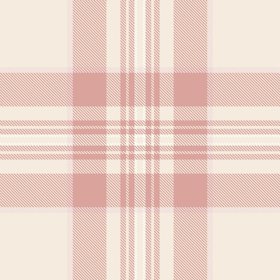 Delicate blush pink and cream plaid pattern. Perfect for textile design, website backgrounds, or feminine branding. This subtle yet elegant texture evokes feelings of warmth and comfort. vector