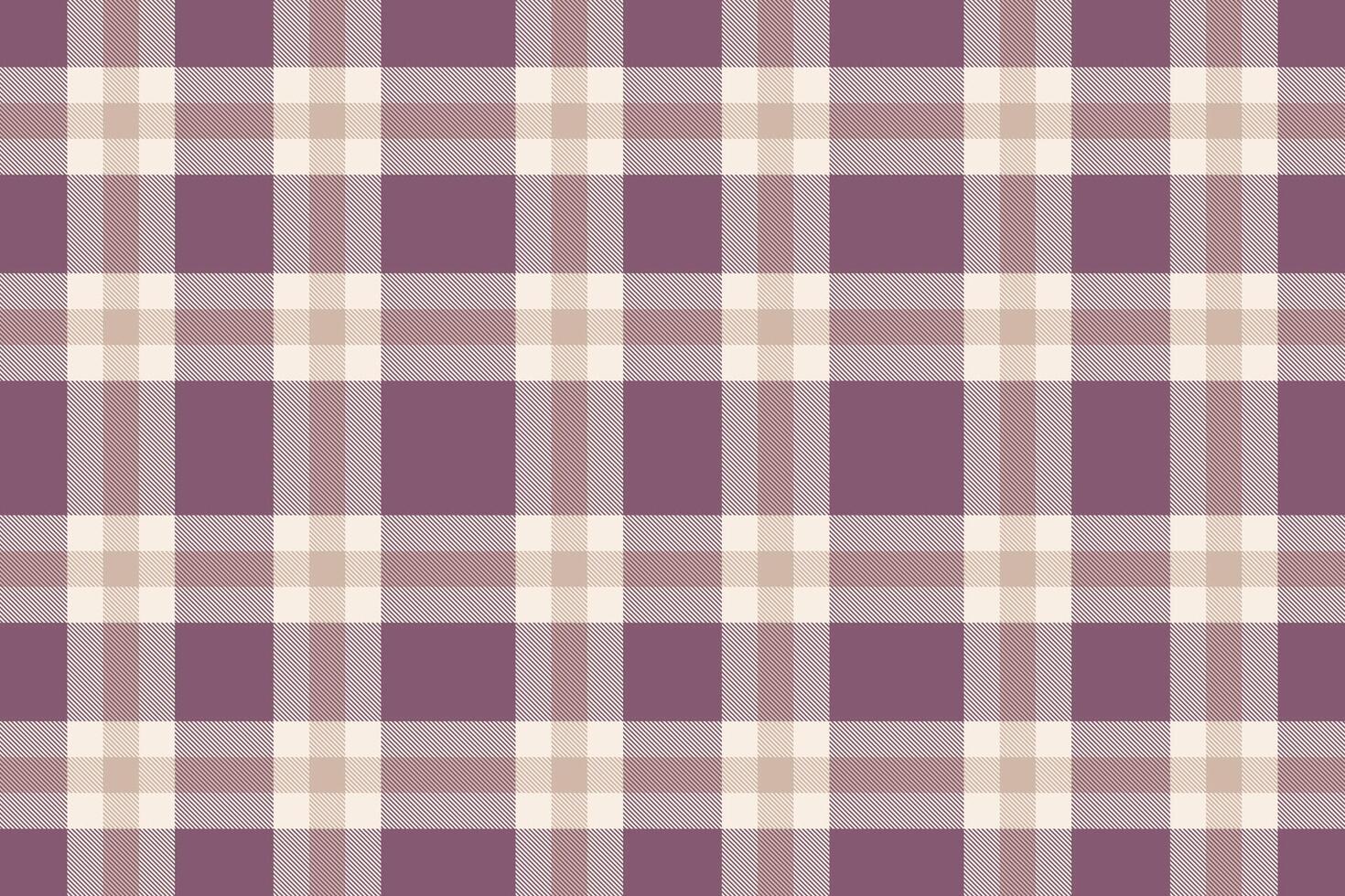 A plaid fabric background with purple and white checkered pattern vector