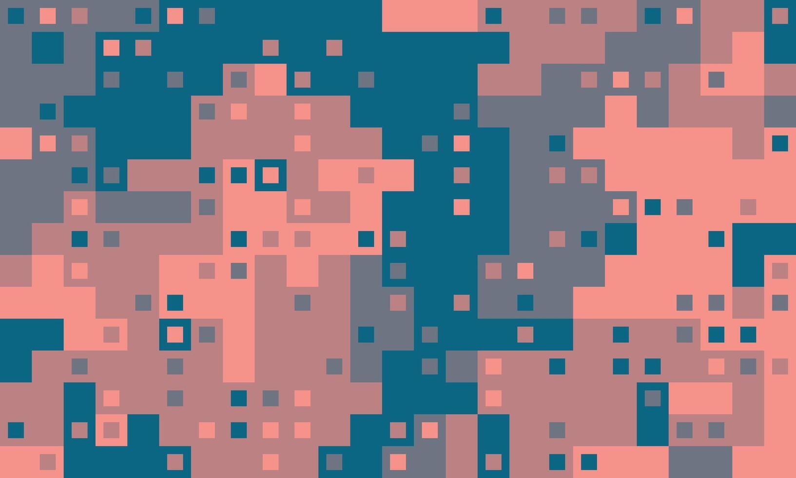Abstract pixel art background. Teal and coral hues create a dynamic, textured design perfect for tech, modern, or digital concepts. vector
