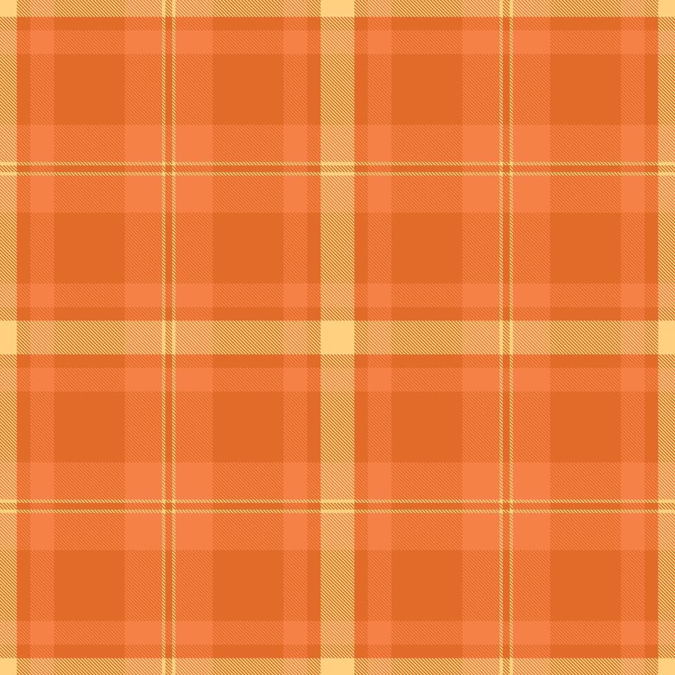 Christmas card fabric tartan check, panjabi seamless textile plaid. Madras pattern texture background in orange and amber colors. vector