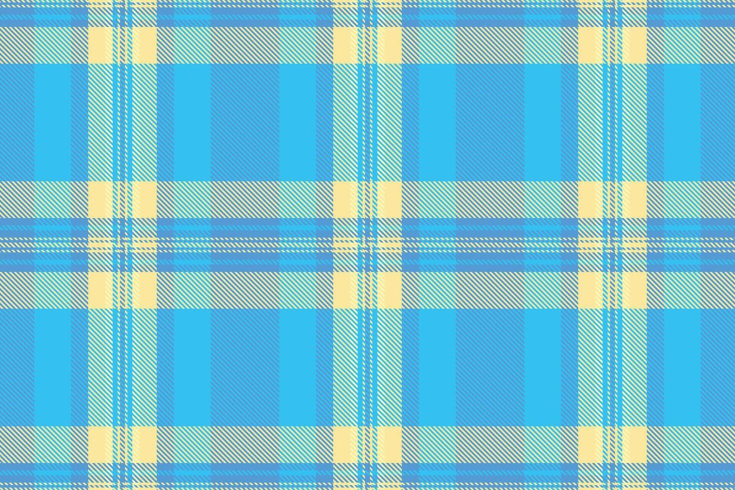 Vibrant blue and pale yellow plaid pattern. Perfect for textile design, website backgrounds, or summerthemed projects. This cheerful, seamless texture evokes feelings of warmth and optimism. vector
