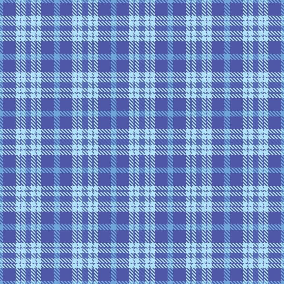Professional seamless fabric textile, refresh pattern plaid texture. Woven tartan background check in indigo and blue colors. vector