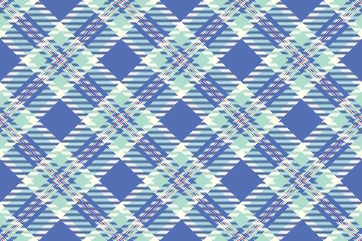 Elegant diagonal plaid pattern in soft blue, mint green, and white. Perfect for textile design, backgrounds, or website decoration. The subtle color palette evokes a sense of calm and sophistication. vector
