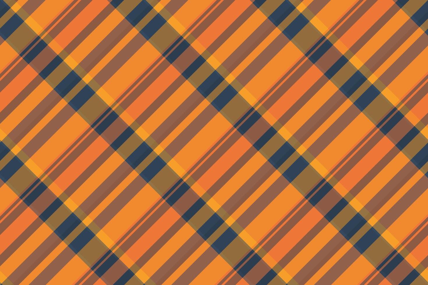King seamless fabric , gift card background plaid textile. Thread check pattern texture tartan in orange and cyan colors. vector