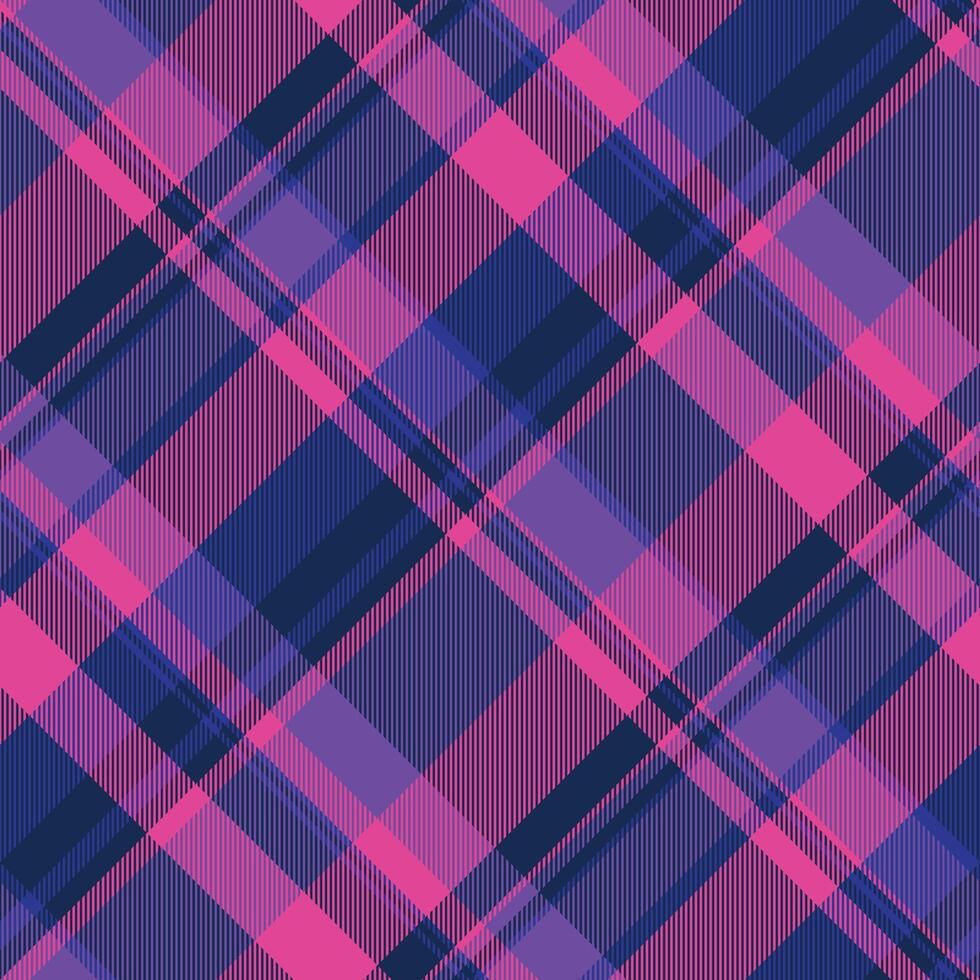 Vibrant pink and purple plaid pattern. Perfect for textile design, fashion, or website backgrounds. This seamless texture offers a modern, stylish aesthetic with a touch of retro charm. vector