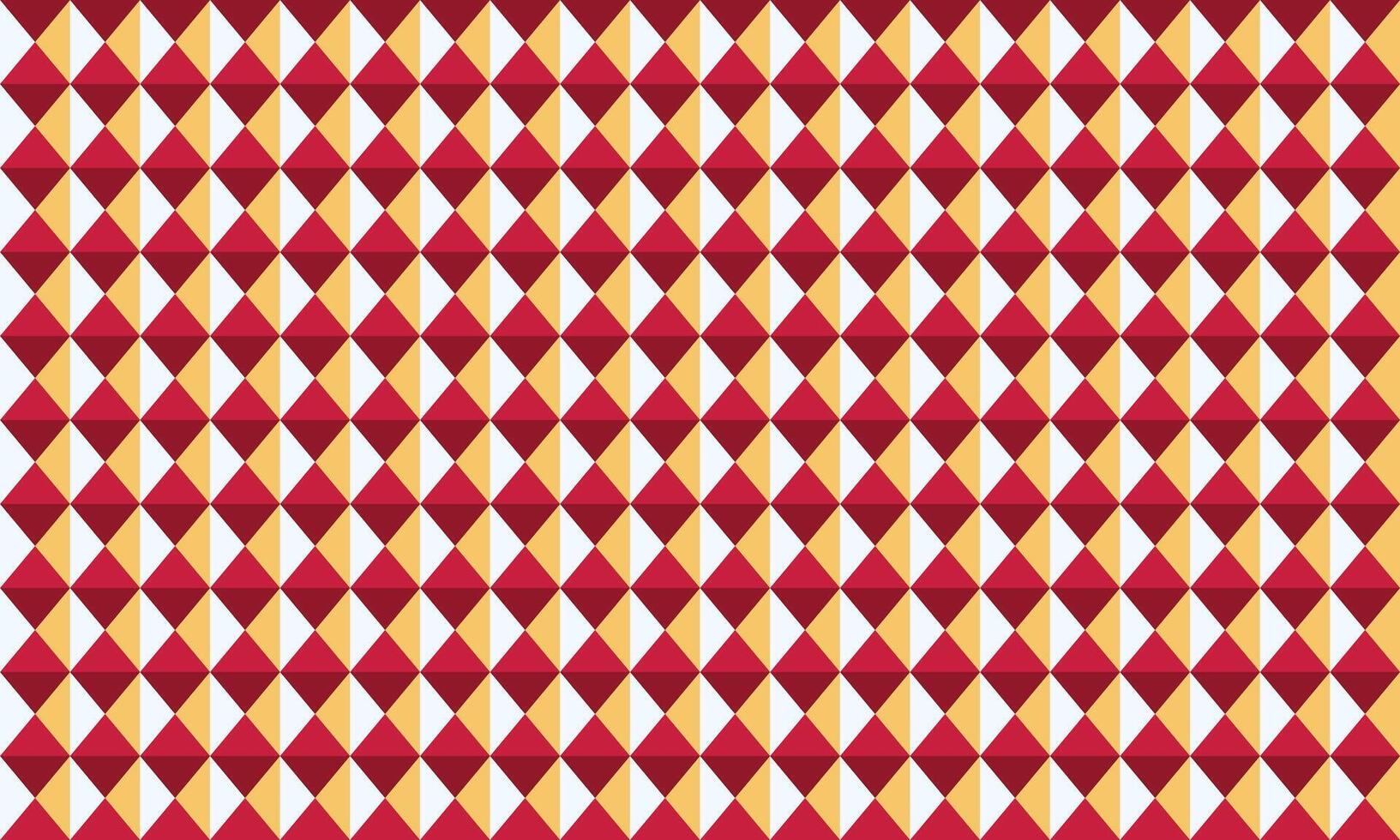 Abstract geometric pattern with vibrant red and gold diamond shapes. Perfect for backgrounds, website design, or textile prints. This seamless texture evokes a sense of luxury and sophistication. vector