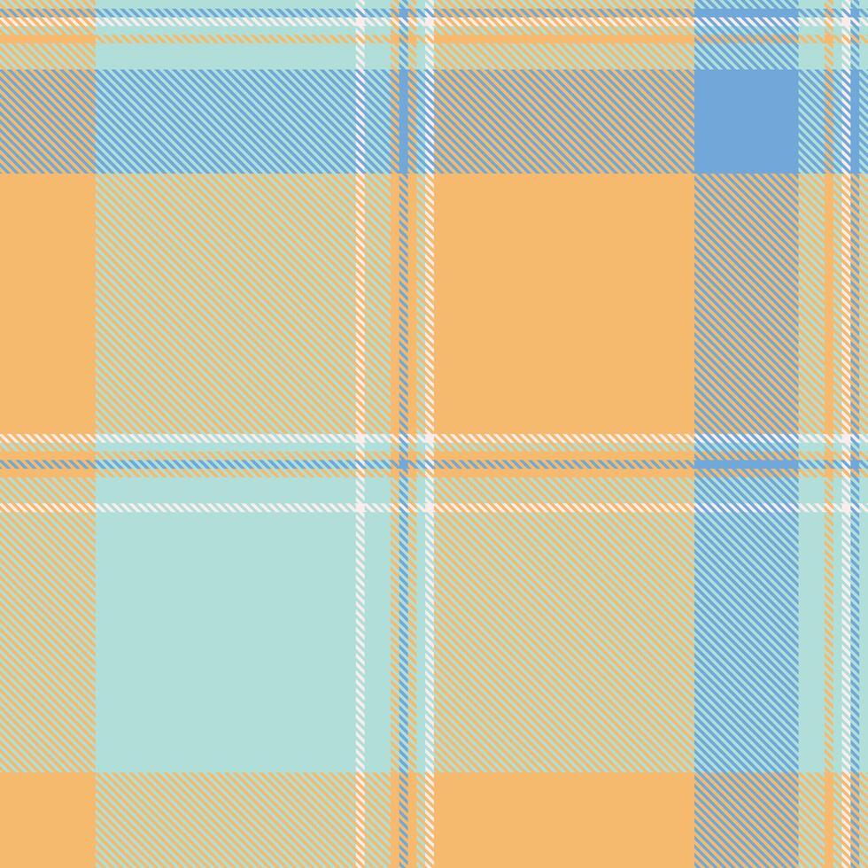 Decorative check pattern tartan, improvement textile plaid background. Countryside seamless fabric texture in orange and light colors. vector