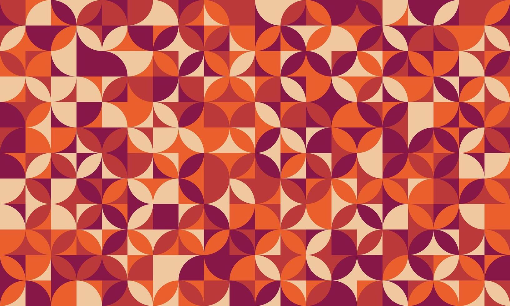 Vibrant midcentury modern geometric pattern. A seamless design featuring warm, earthy tones in a repeating floralinspired motif. vector