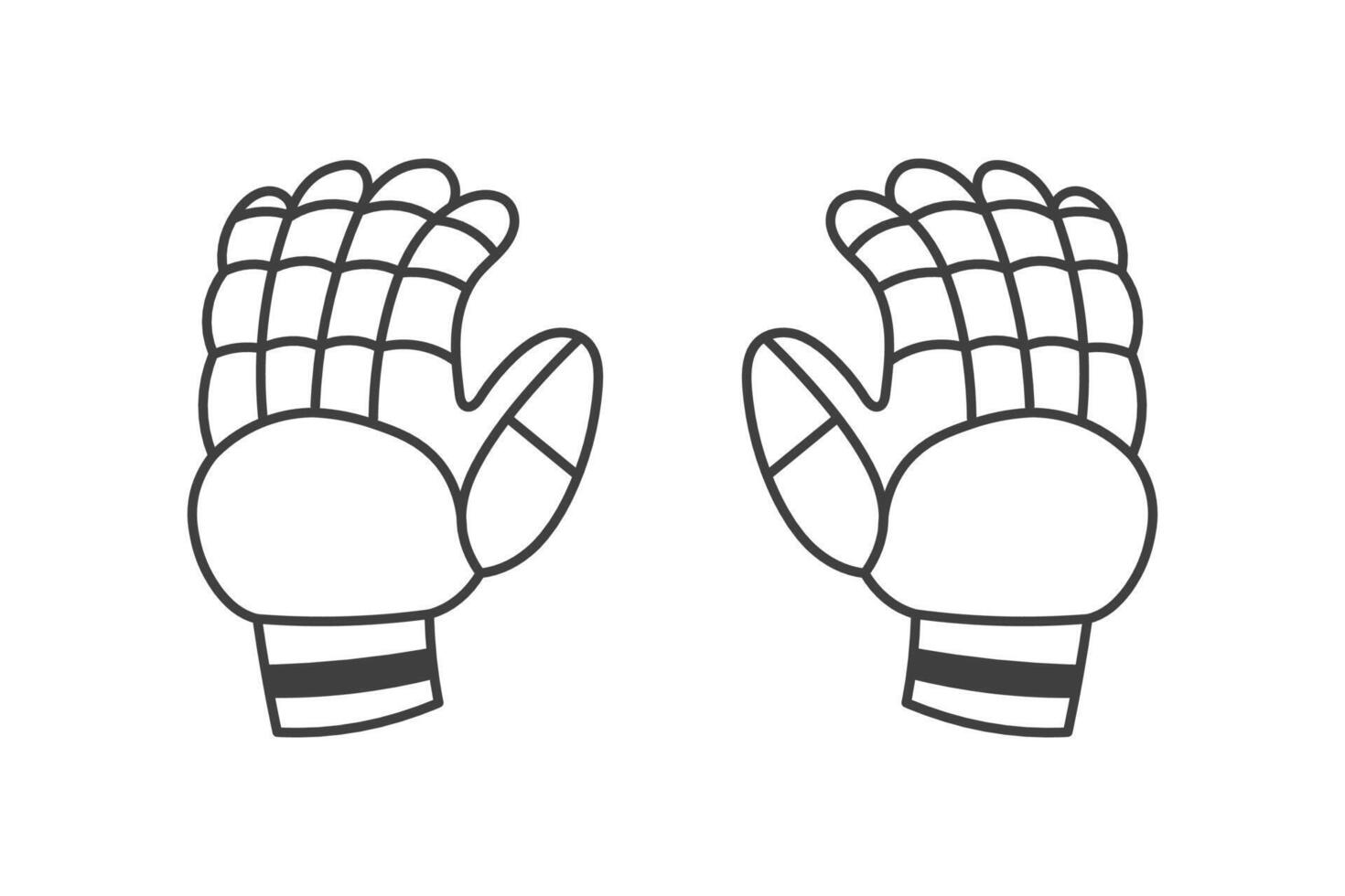 Cricket Gloves Drawing vector