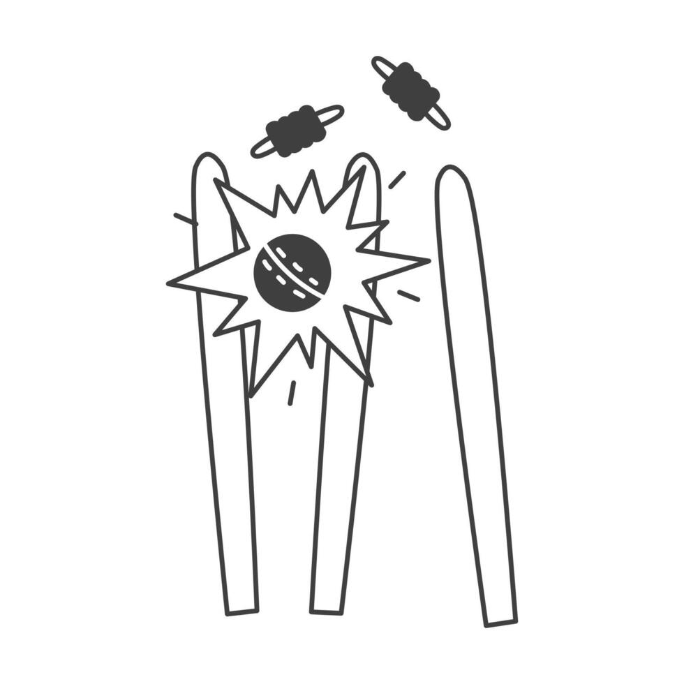 Cricket Ball Hitting Wicket vector