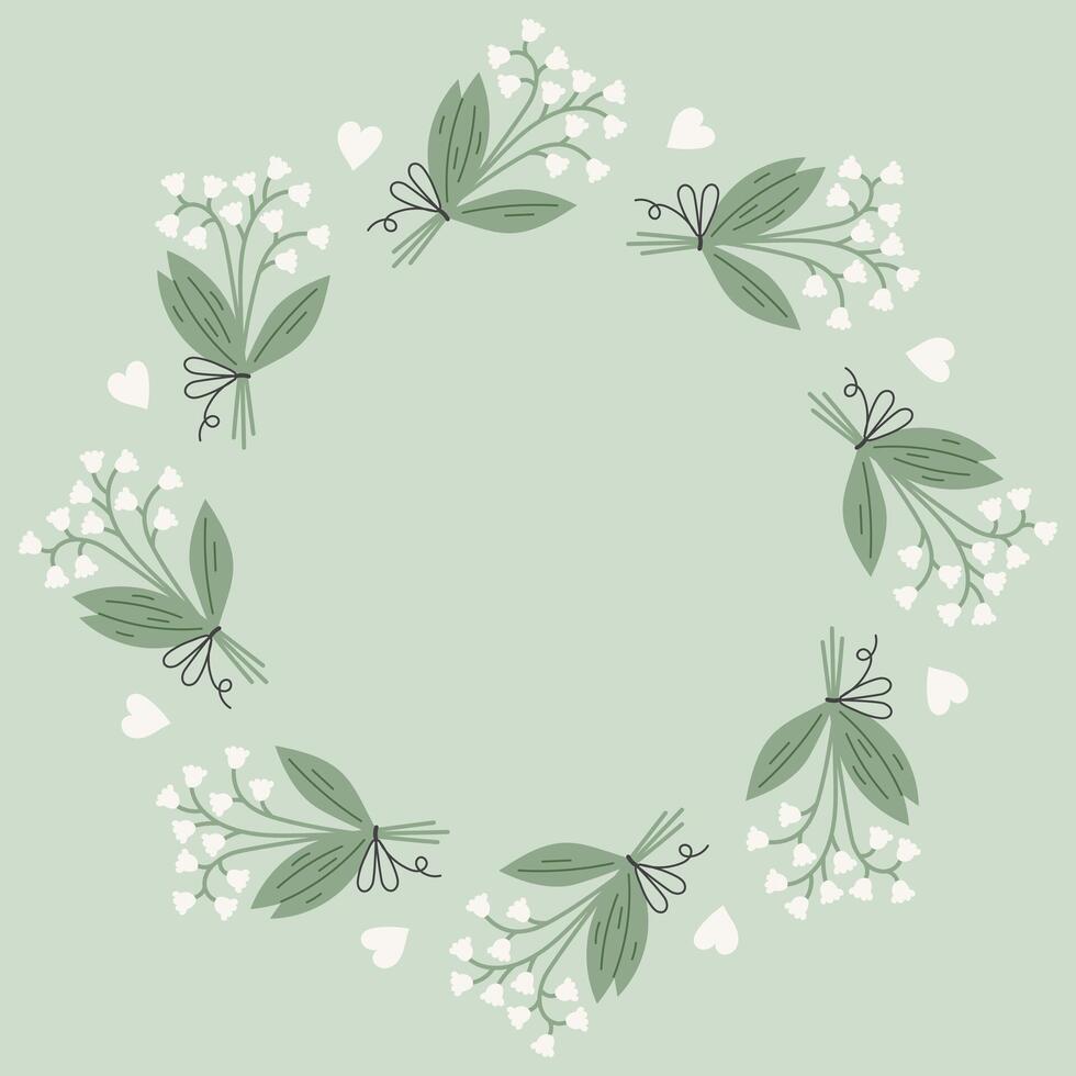 Lily of the Valley Bouquet Frame vector