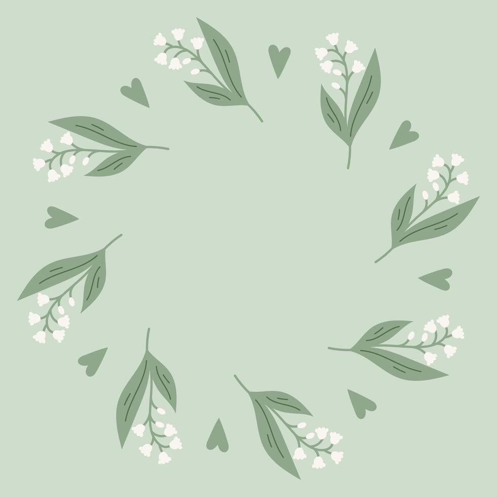 Minimal Lily of the Valley Wreath vector