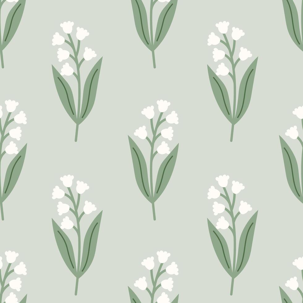 Lily of the Valley Seamless Pattern vector