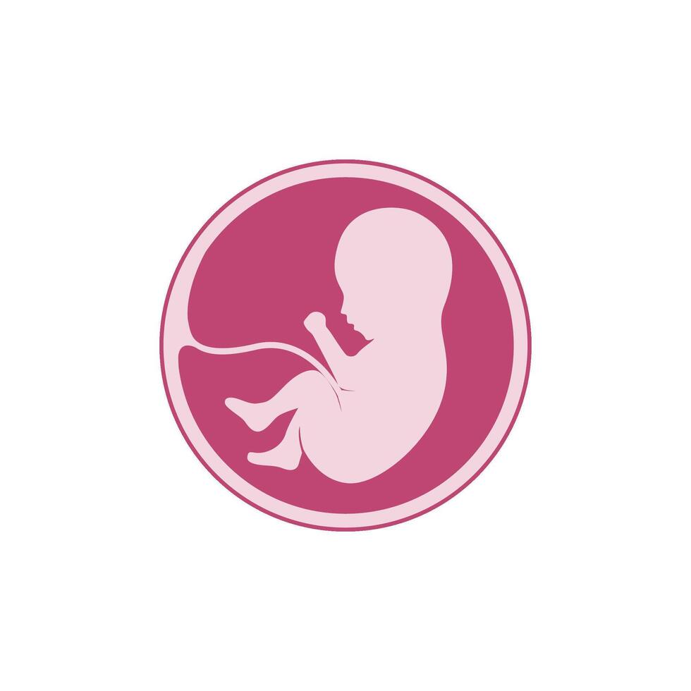 icon showing fetus silhouette logo design vector