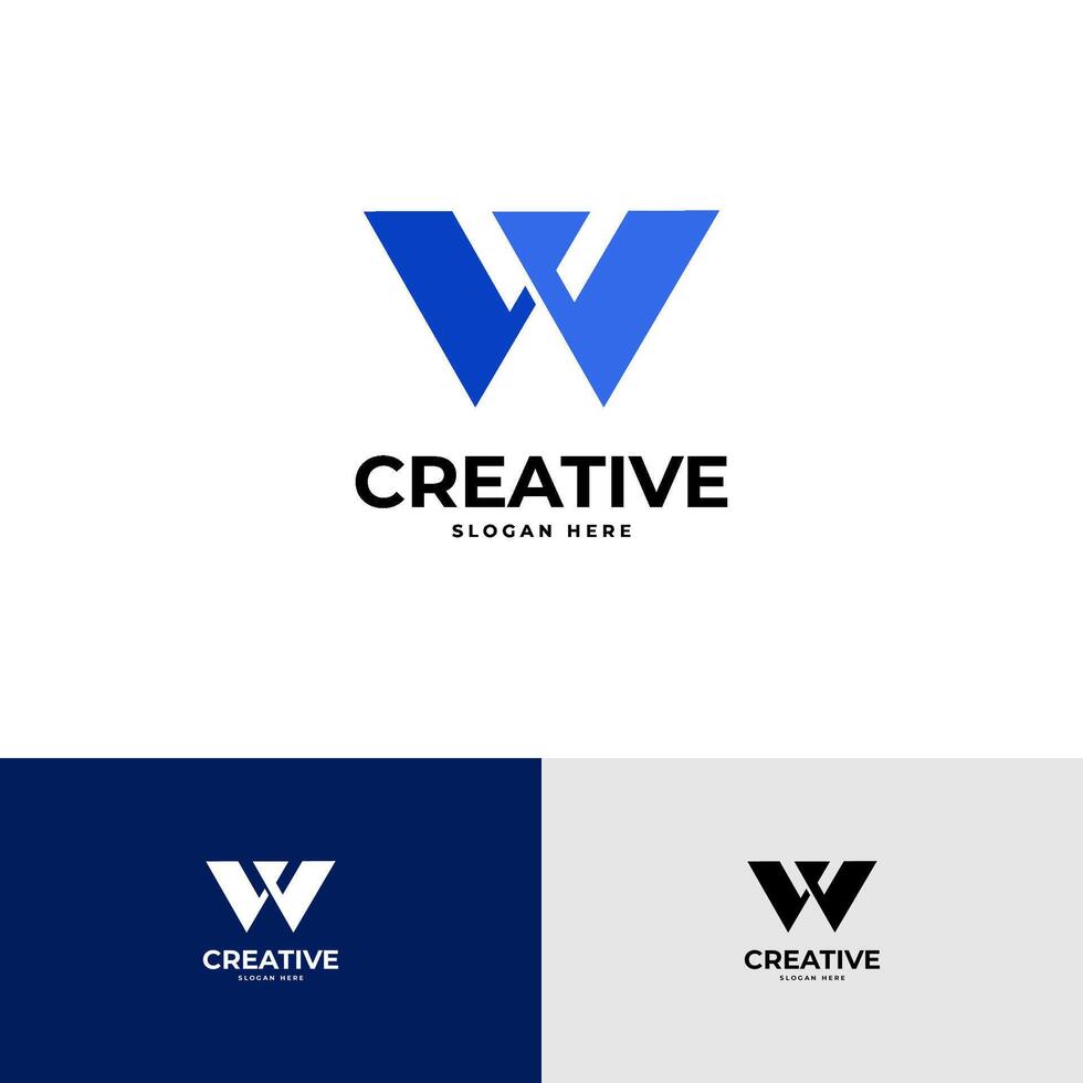 letter w creative logo design template vector