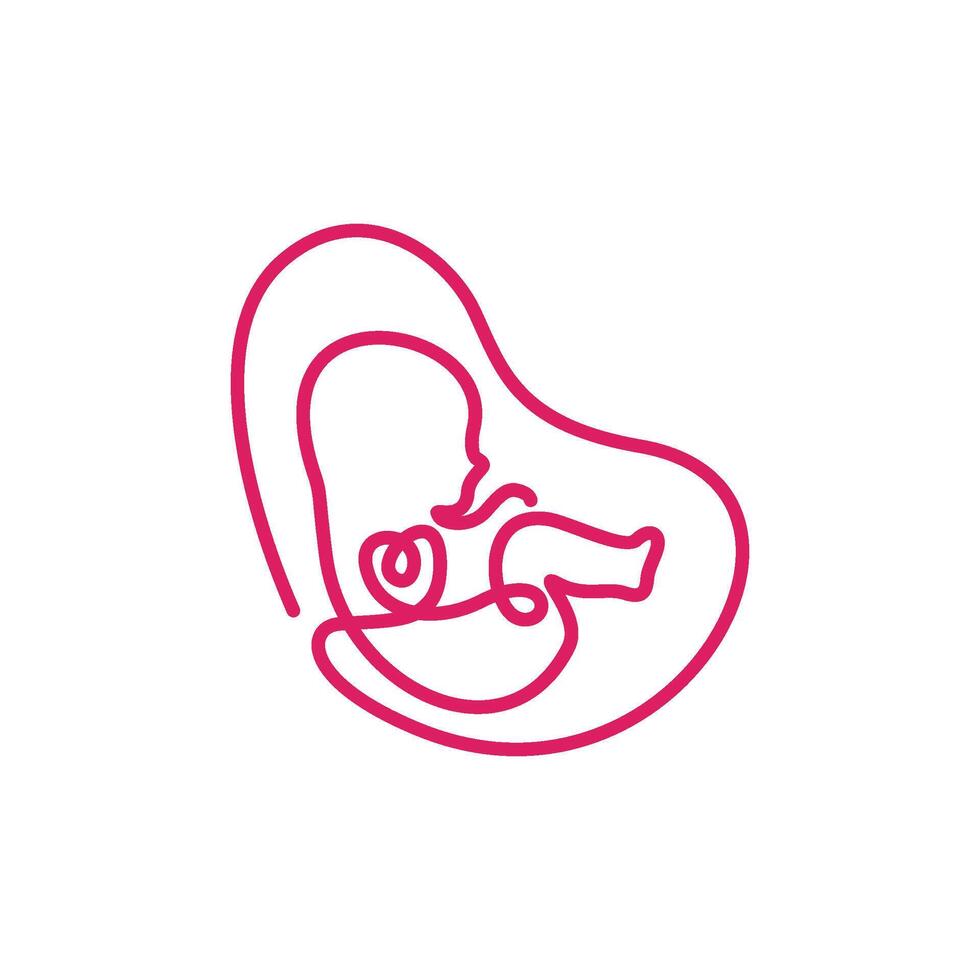 embryo in the womb icon fetus logo image vector
