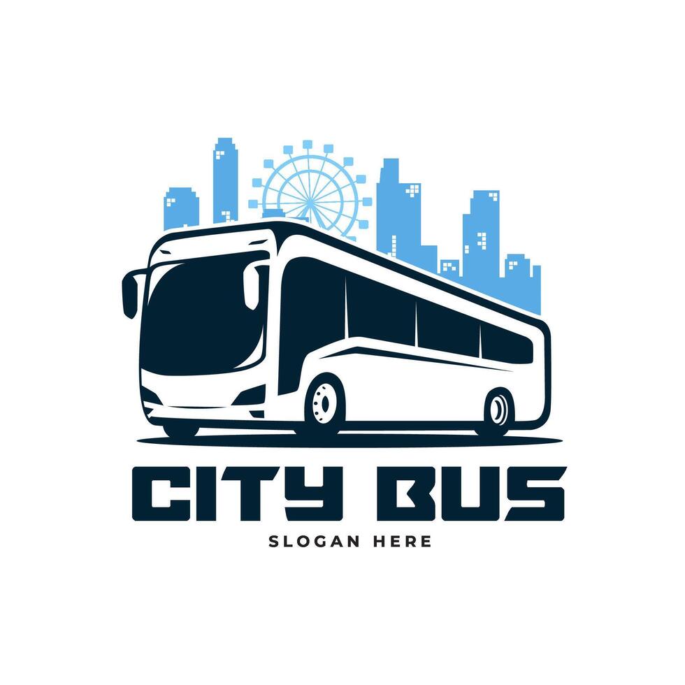 modern city bus logo template vector