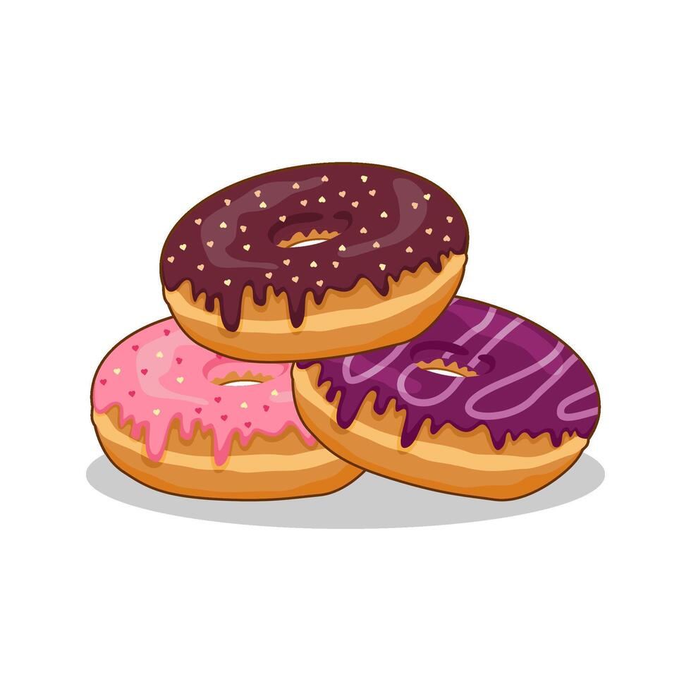 colorful cartoon donuts illustration vector