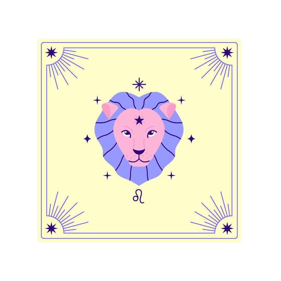 Lion zodiac sign in cartoon style vector
