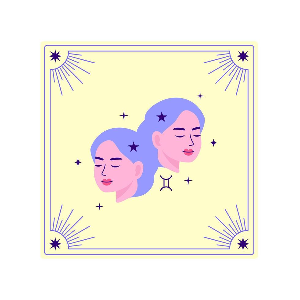 Gemini zodiac sign. vector