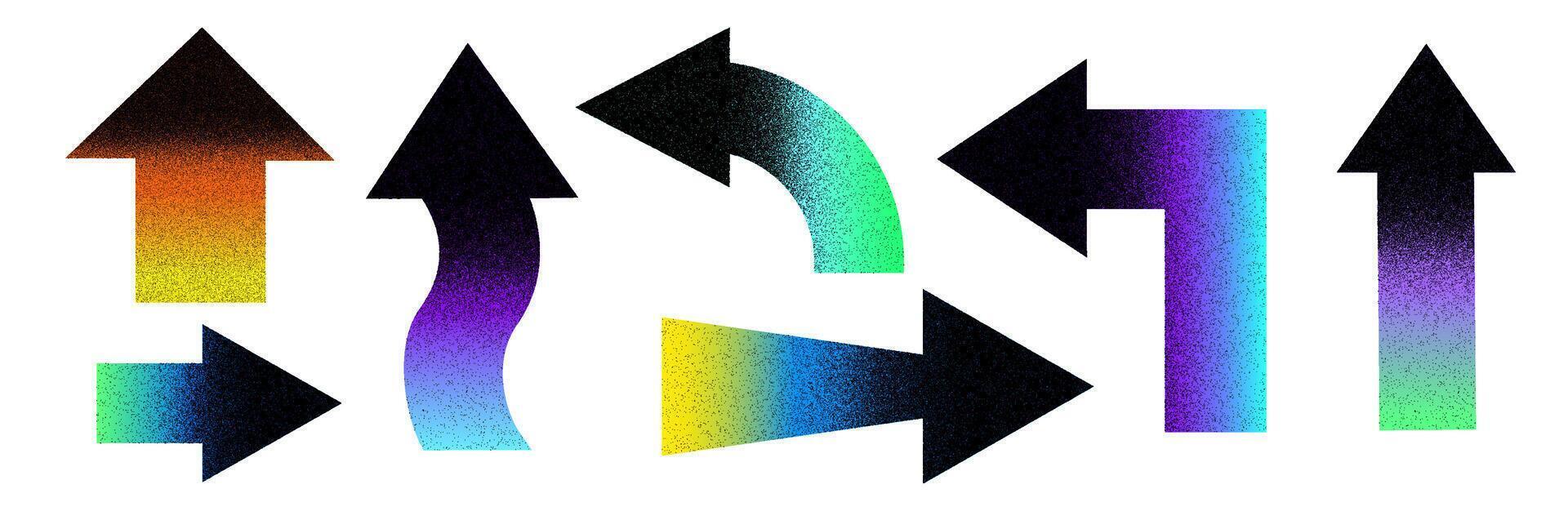 Arrows with various shapes and gradient fills vector