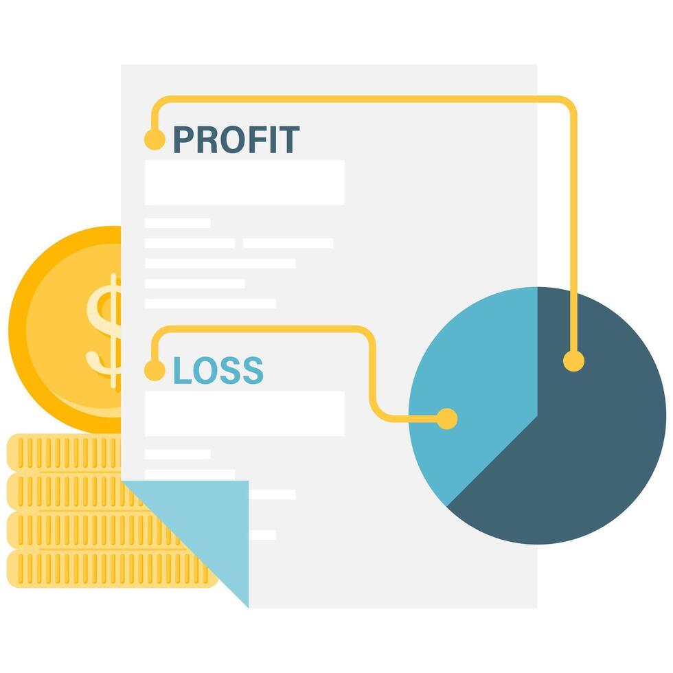 profit and loss dashboard vector