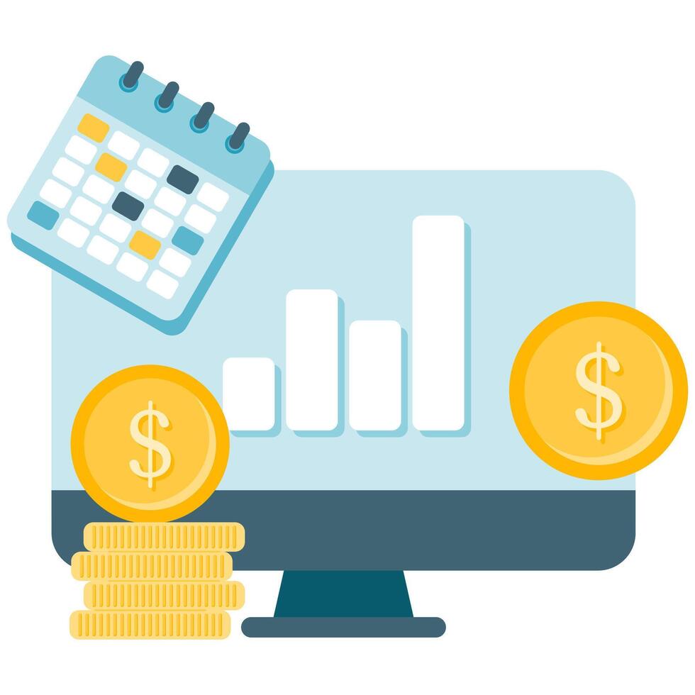 daily financial charts vector