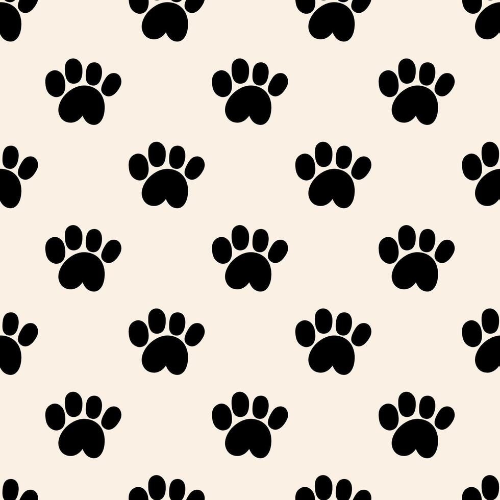 Seamless pattern. Dog paw. design. Hand drawn illustration. vector