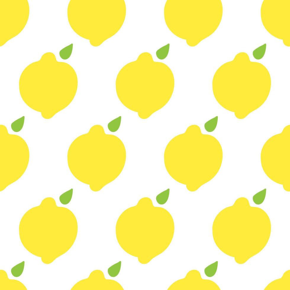 Lemon fruit. Seamless pattern. hand drawn design. Illustration. White background. vector