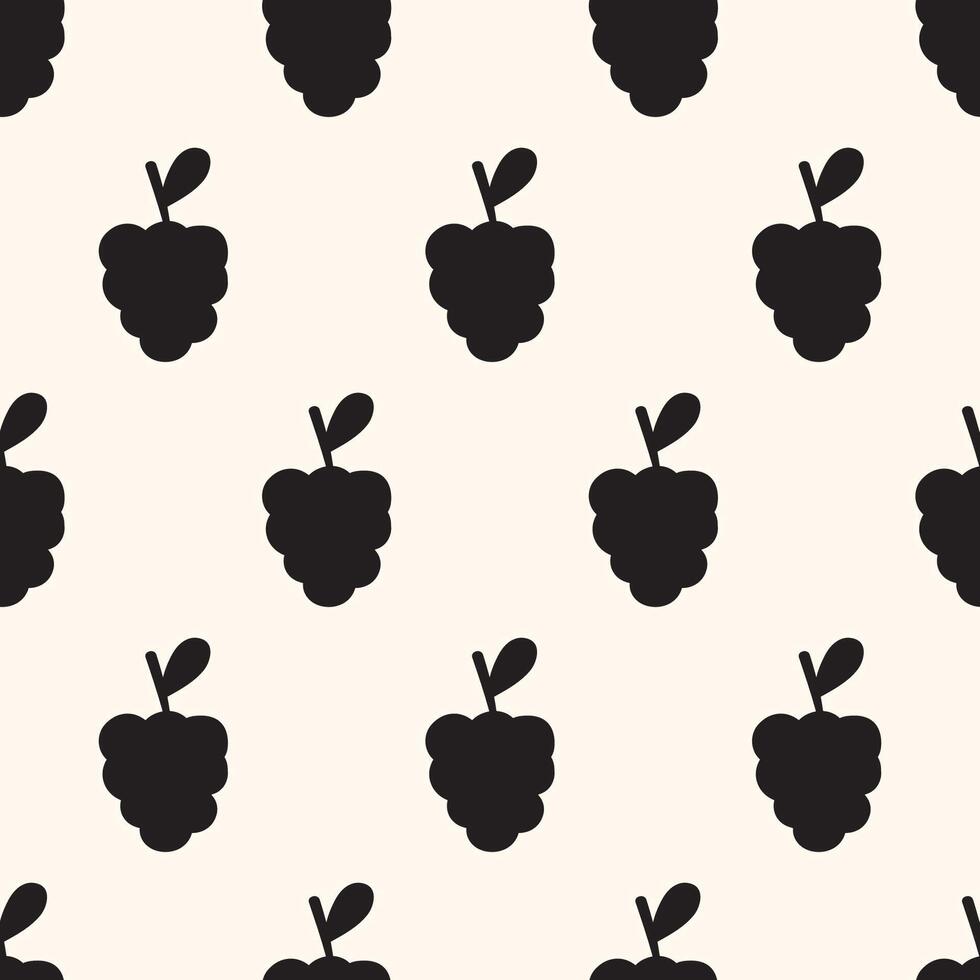 Grapes. Seamless pattern. Silhouette design. hand drawn illustration. vector