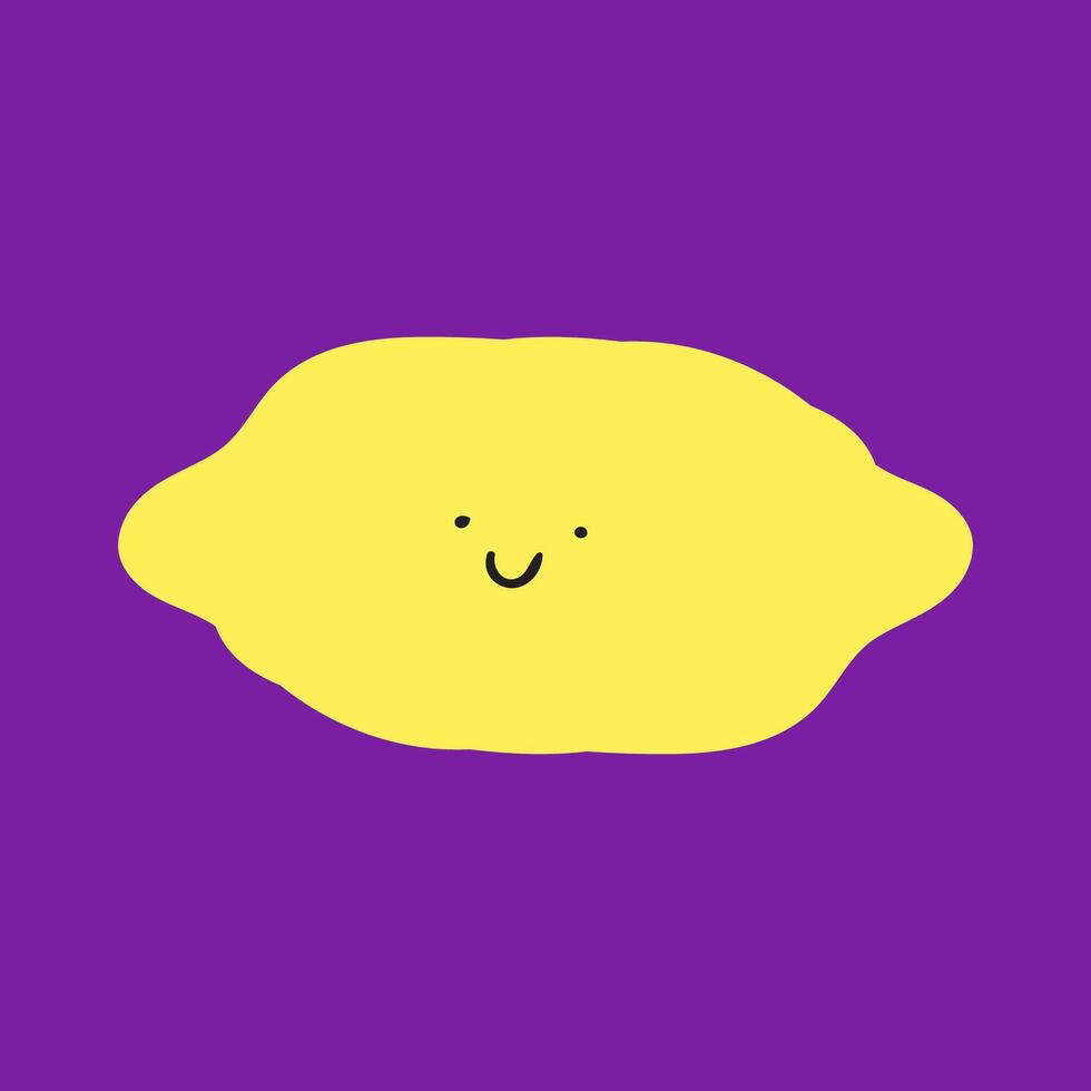 Children art. Cute lemon. Funny character. Flat illustration. vector