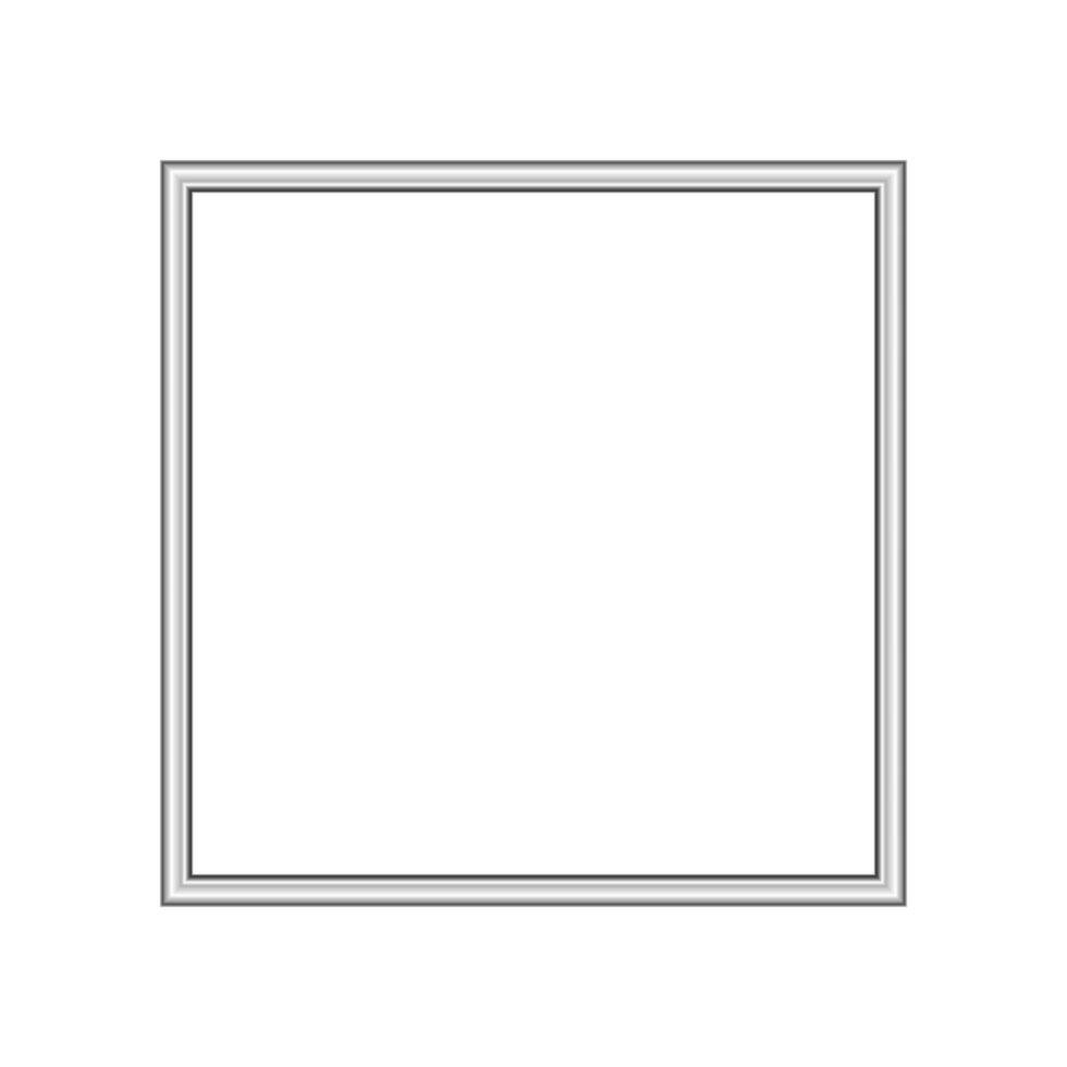 Square silver frame. Isolated luxury square silver grey border. Silver square frame mockup design element. vector