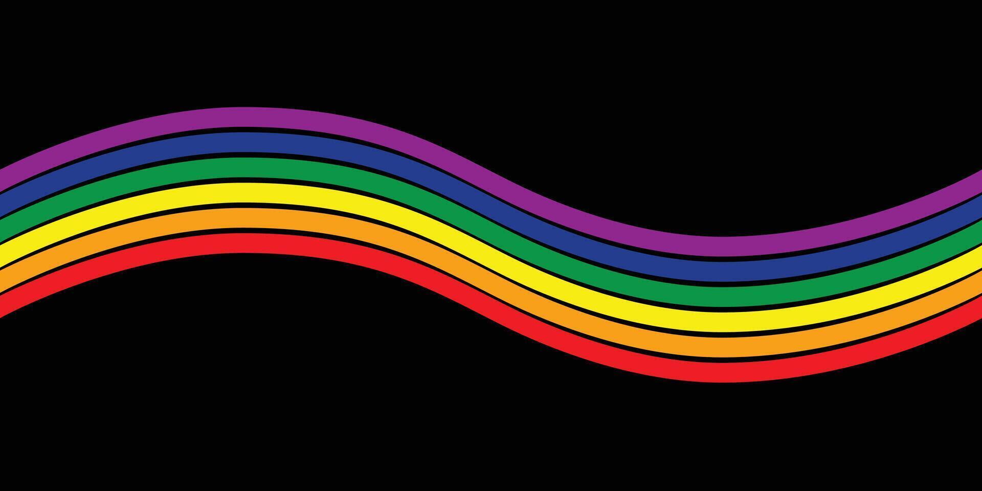 Rainbow colored LGBT pride flag. Symbol of minorities and tolerance. LGBTQ, LGBT community concept. colorful waves background vector