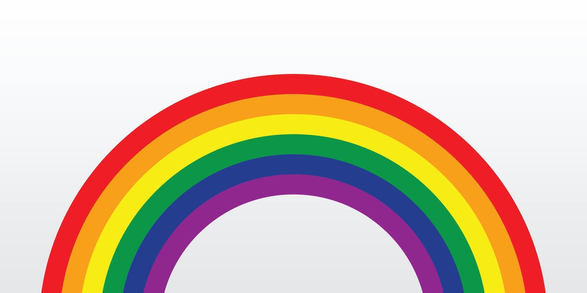 Curved Rainbow Flag on White Background, Pride Month celebration, absract lines vector