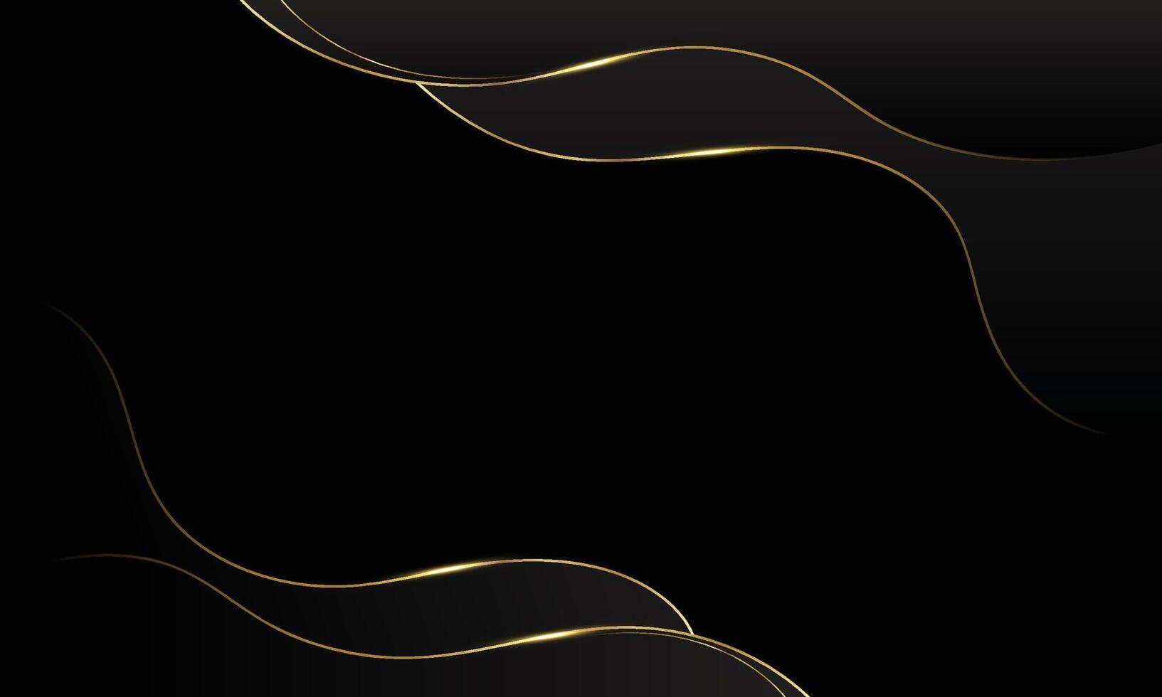 Elegant black luxury wave background with gold lines. Abstract modern design for awards, sales, events, templates, banners, covers, websites, page etc vector