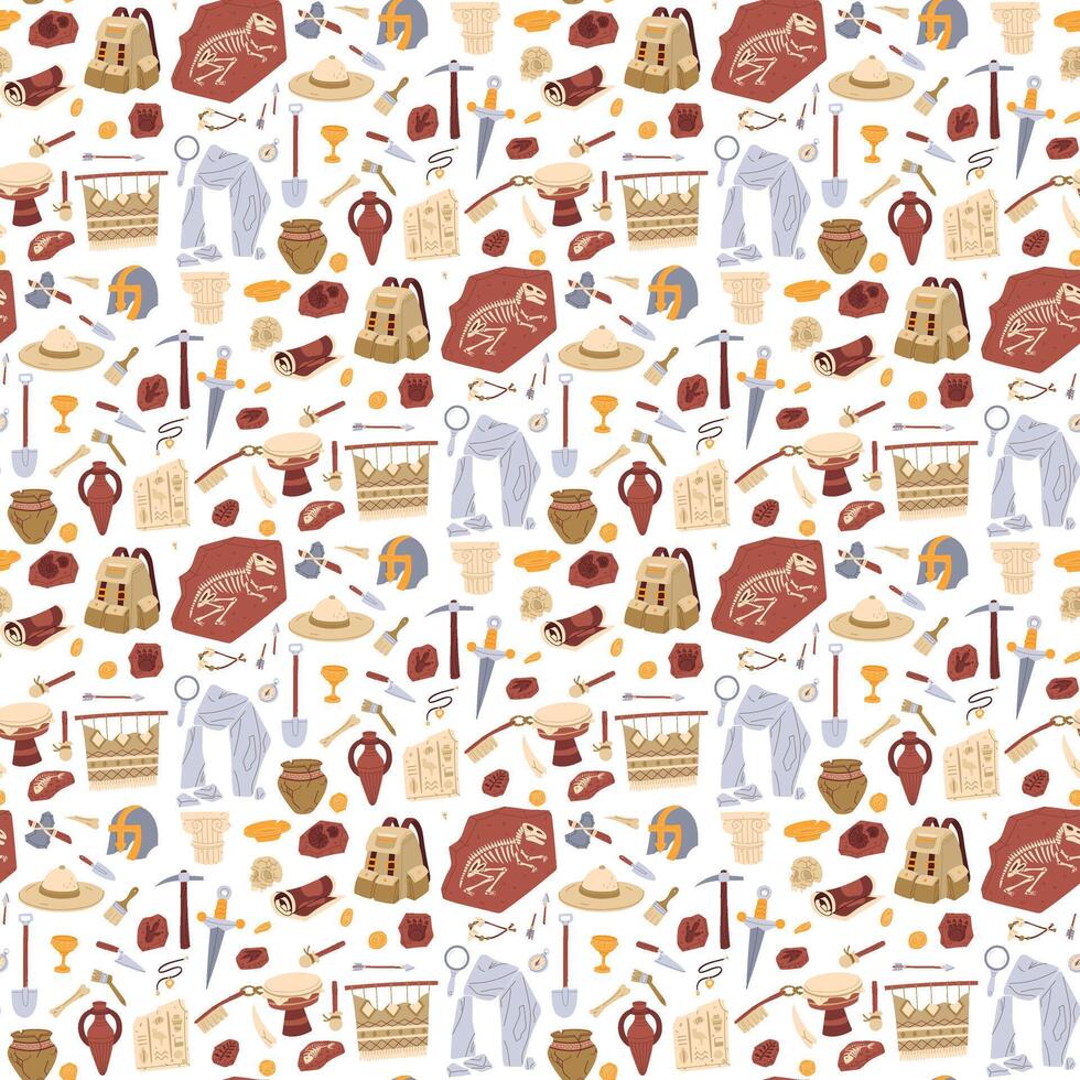 Colorful ancient artifacts pattern design vector