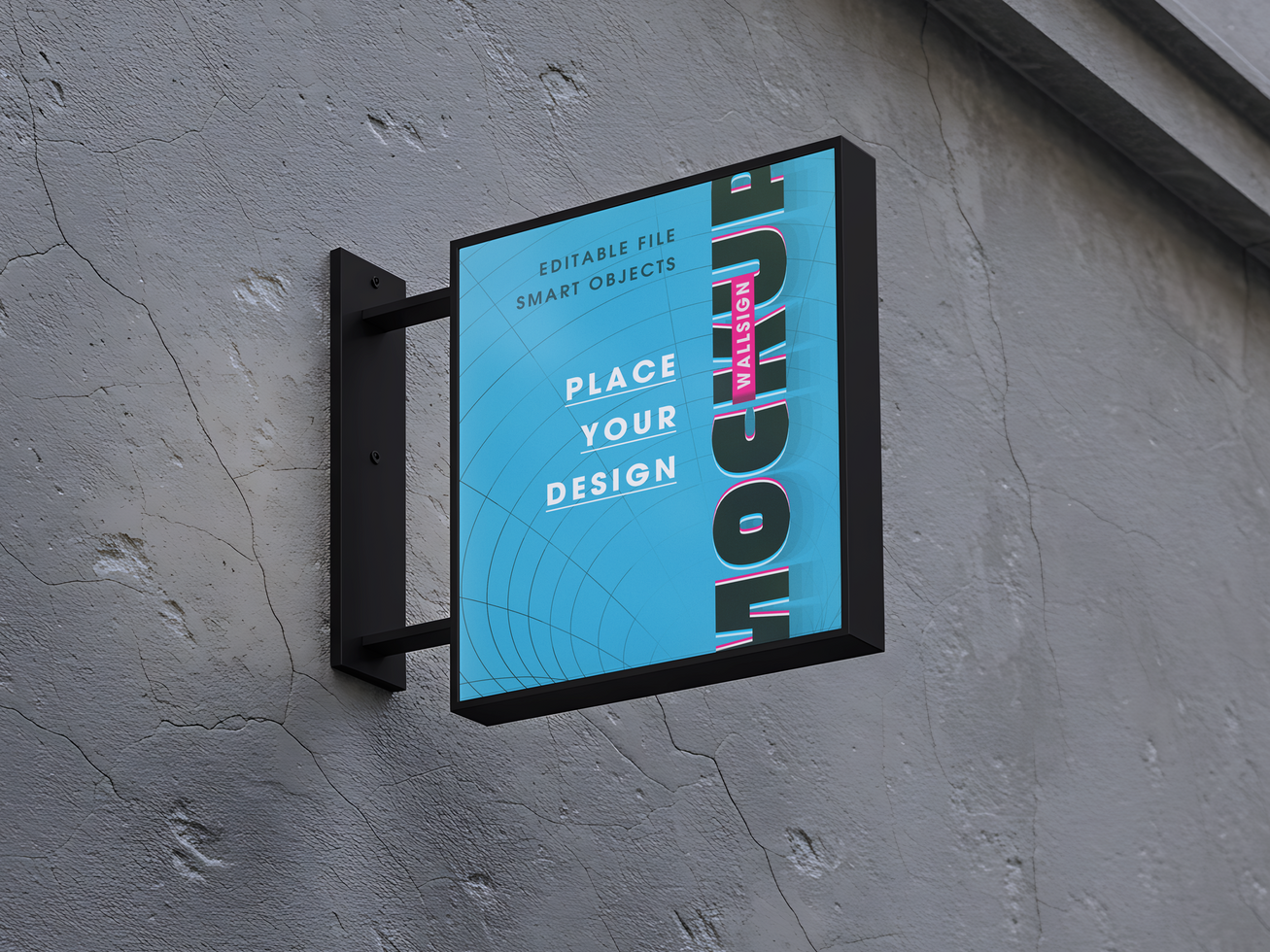 Vertical Wall Signboard Mockup for Outdoor Advertising psd