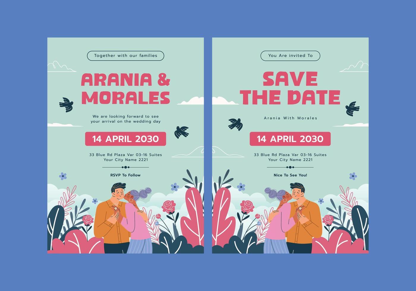 Save the date invitation for wedding vector