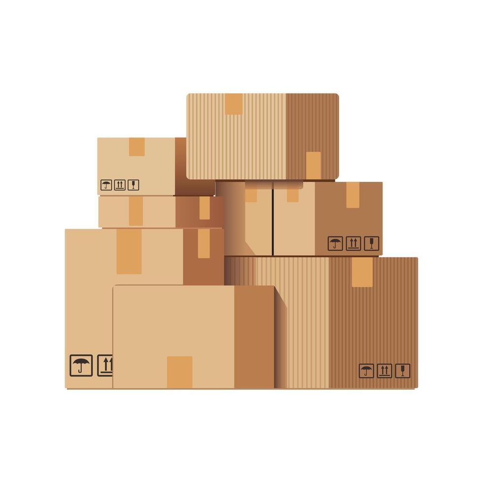 Pile of cardboard illustration vector