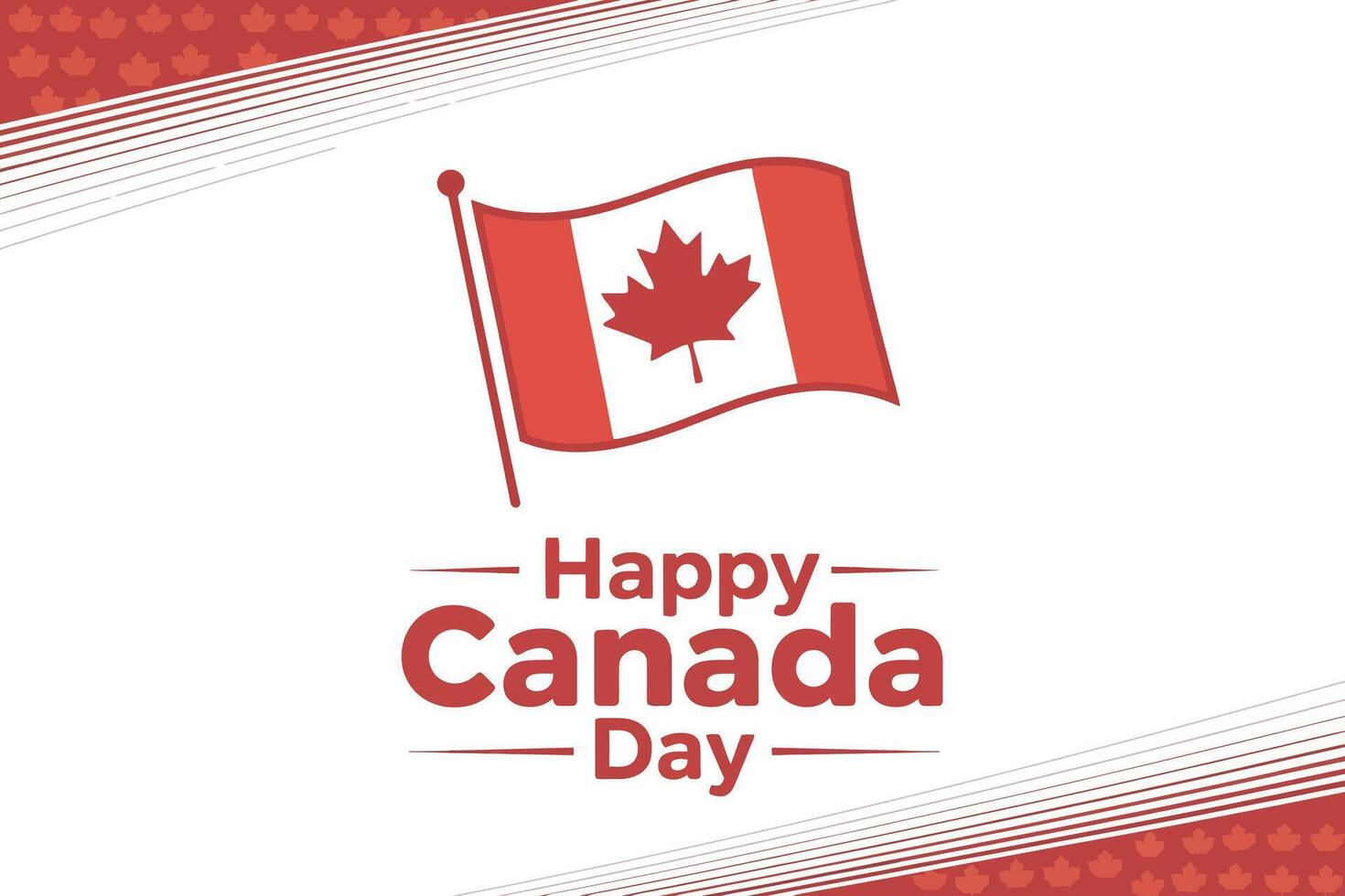 Happy Canada Day Waving Flag Maple Leaf Celebration concept Design vector