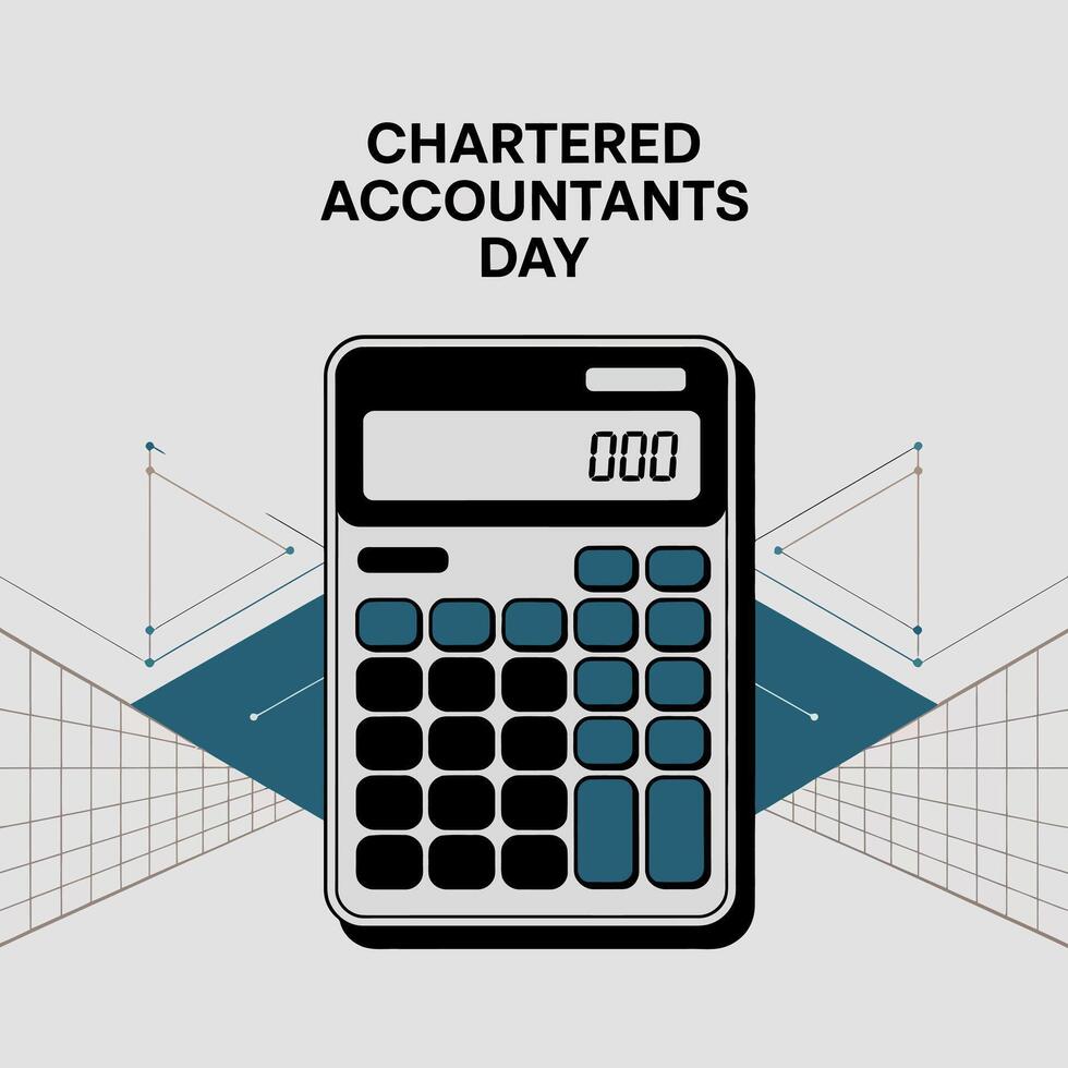 Chartered Accountants Day Graphic with Calculator design vector