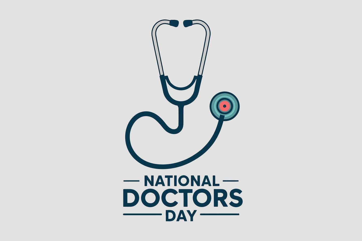 national doctors day logo with a stethoscope vector
