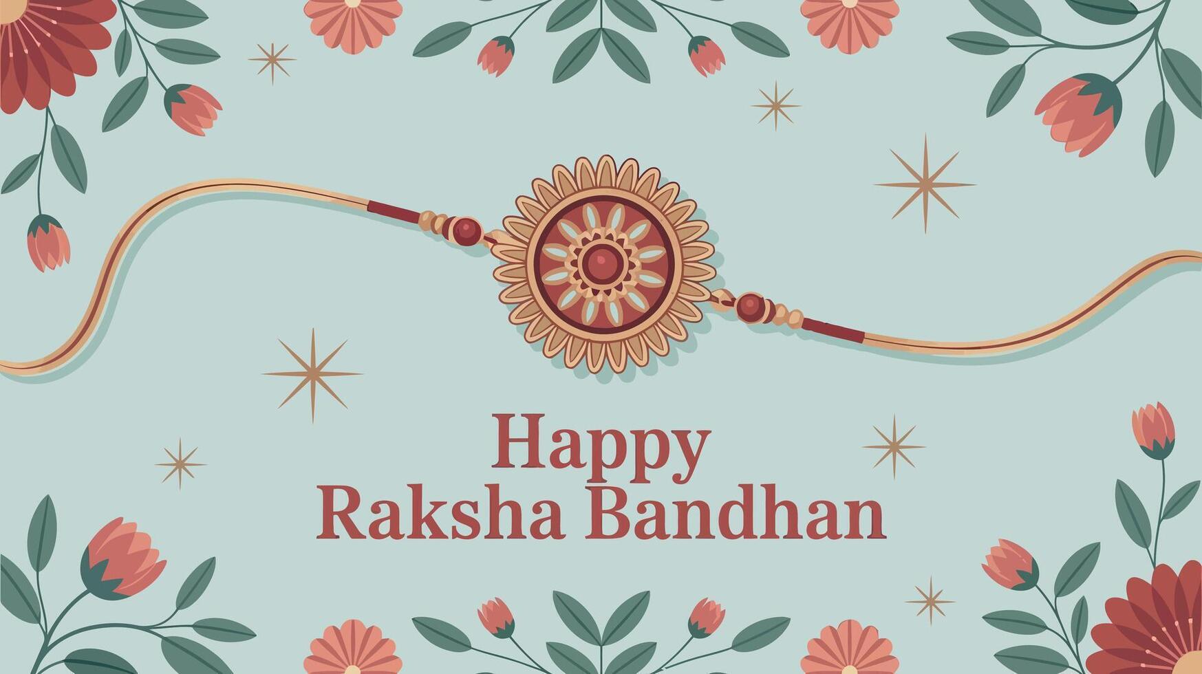 Elegant Raksha Bandhan Rakhi Design with Floral Background and Festive Greeting concept vector