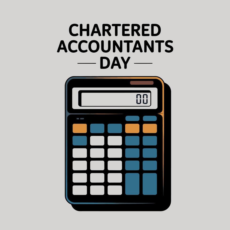 Chartered Accountants Day Graphic with Calculator concept vector